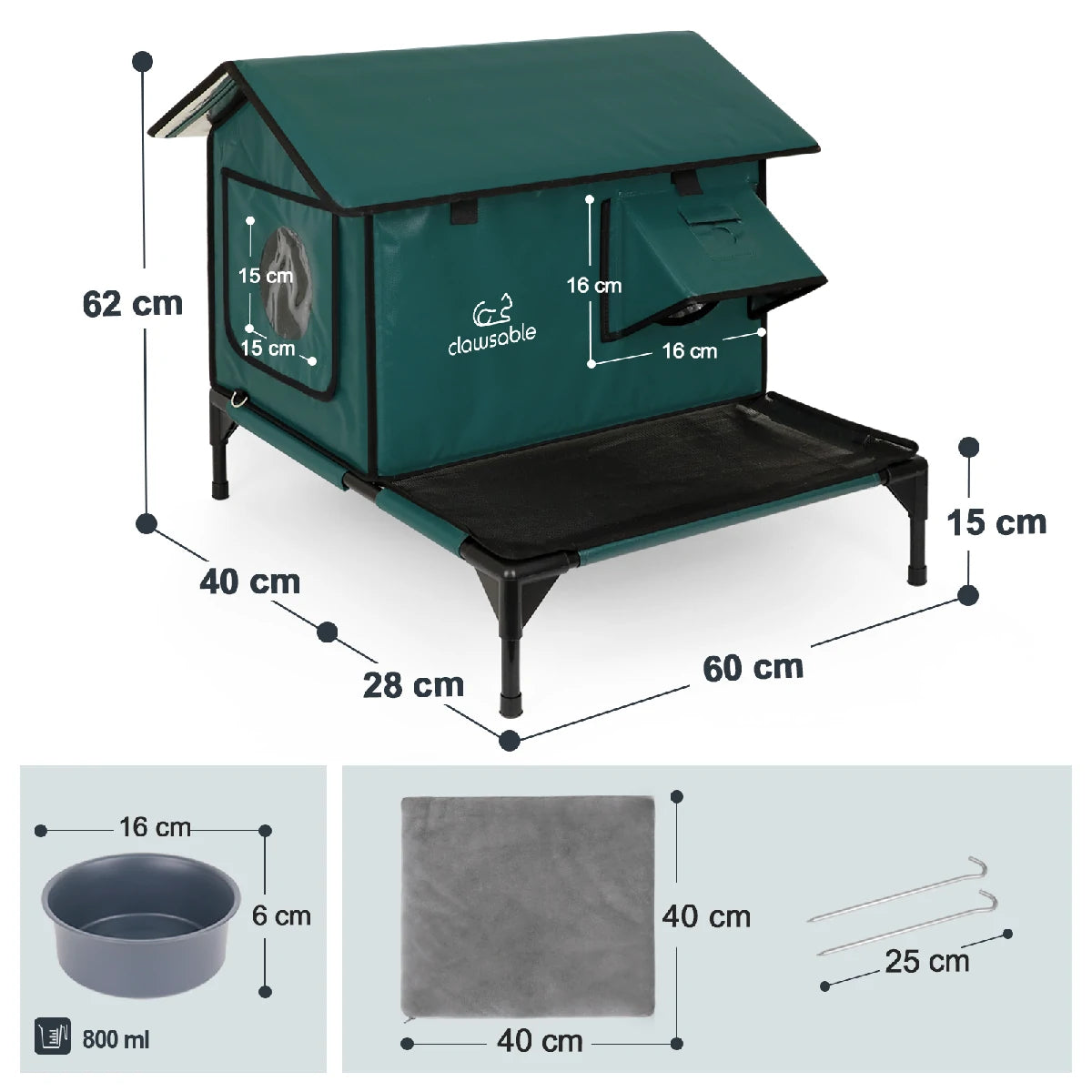 2025 Porch Roof Insulated Cat House