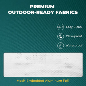 green pvc cat house elevated fabric