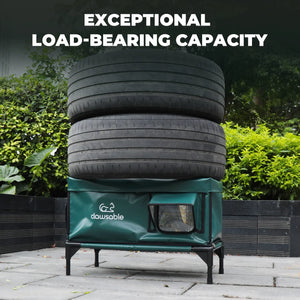 green pvc portable cat house elevated load bearing